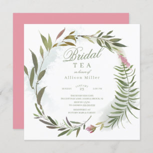 Convite Água Verde Floral Terra Bridal Chá
