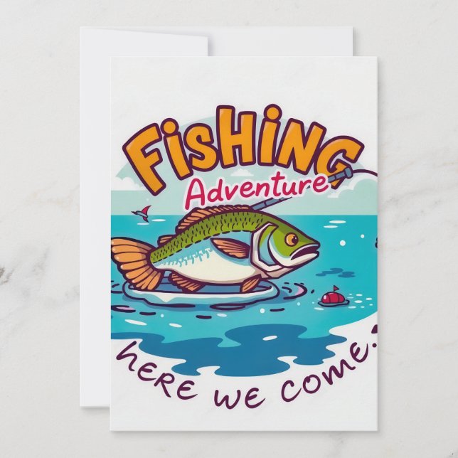 Convite Aguardam Aventuras Excitantes De Pesca (Frente)