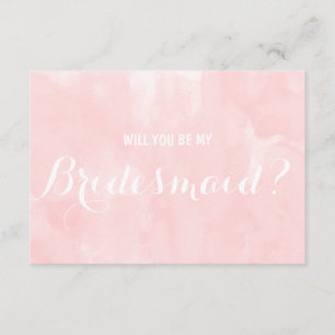 Convite Aguarela cor-de-rosa moderna você será minha dama