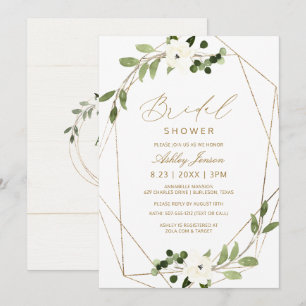 Convite Aguarela geométrica das videiras das hortaliças 