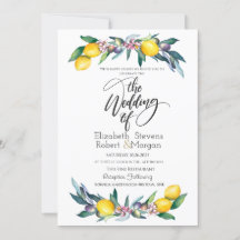 Aguarela Limões Azeitonas Casamento
