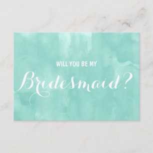 Convite Aguarela moderna do aqua você será minha dama de