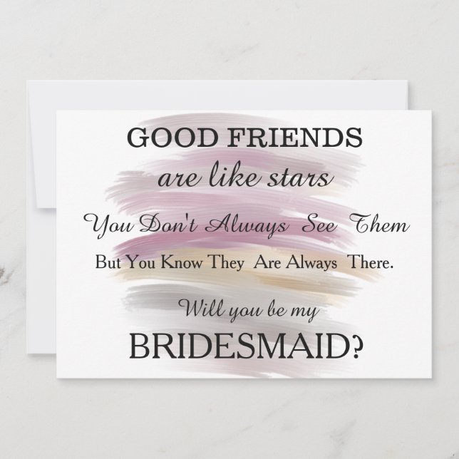 Convite Aguarela você será minha dama de honra? (Frente)