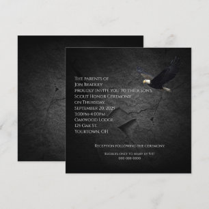 Convite Águia americana na rocha preta