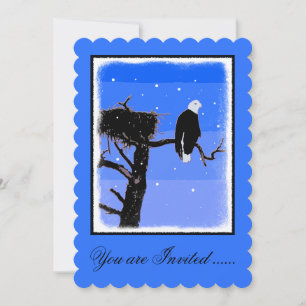 Convite Águia Balda no inverno - Arte Original da Vida Se