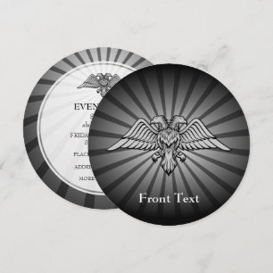 Convite águia-cinza com duas cabeças