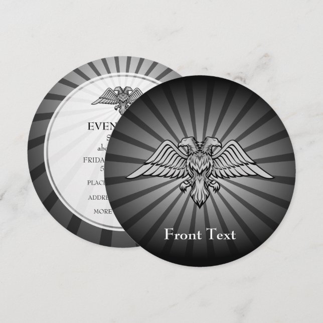 Convite águia-cinza com duas cabeças (Frente/Verso)