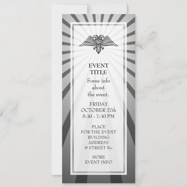 Convite Águia cinza com duas cabeças (Verso)