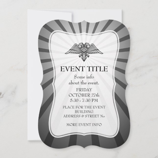 Convite águia-cinza com duas cabeças (Verso)