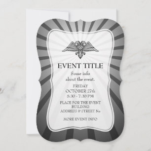 Convite águia-cinza com duas cabeças