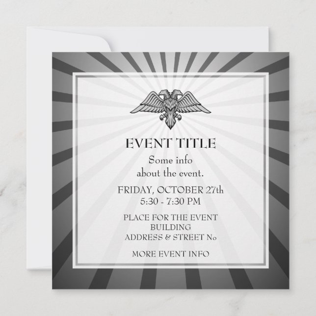 Convite águia-cinza com duas cabeças (Verso)