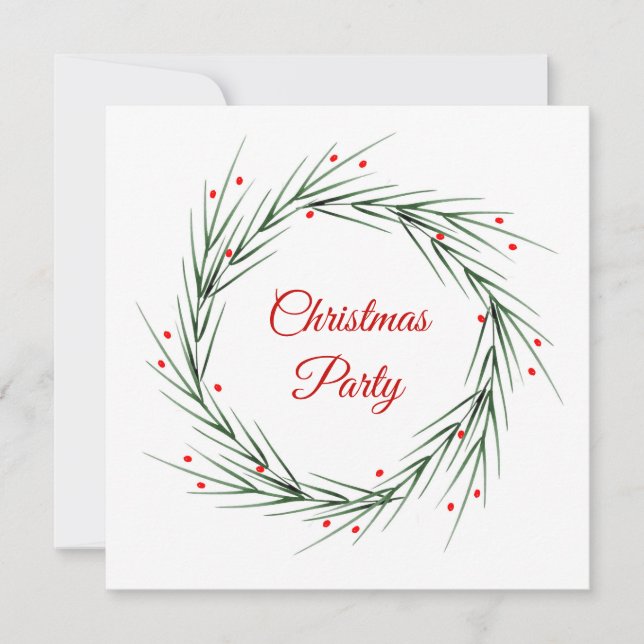 Convite Agulhas de pinheiro de aquarela e borrifadas (Frente)