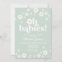 Ah Bebês! Chuveiro de bebê verde daisy