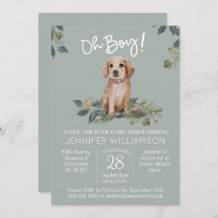 Convite Ah, garoto! Chá de fraldas de cães