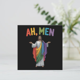 Convite Ah Homens Divertido Orgulho Gay LGBT Bandeira Arco