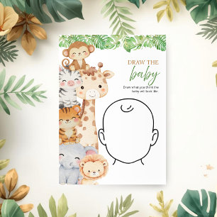 Convite Ah Menino! Chuvinha de Bebê Safari Desenhe o Beb