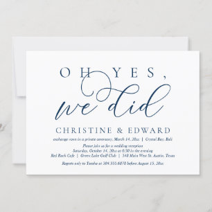 Convite Ah Sim, Nós Fizemos, Casamento às Escondidas, Azul