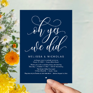 Convite Ah Sim, Nós Fizemos, Festa de Casamento Romântica