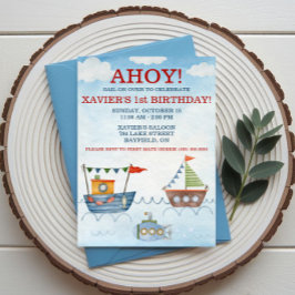 Convite AHOY! Barcos Náuticos e Festa de Aniversário Subma