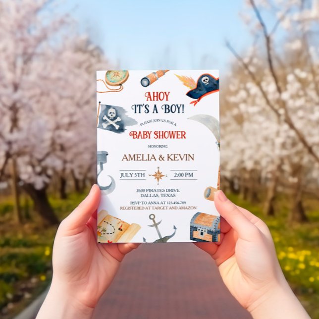 Convite Ahoy, é um Chá de fraldas pirata (Criador carregado)
