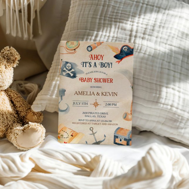 Convite Ahoy, é um Chá de fraldas pirata (Criador carregado)