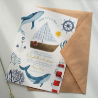 Ahoy É um garoto Chá de fraldas de Farol de Baleia