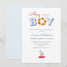 Ahoy É um Menino lindo barco de vela Menino Chás d