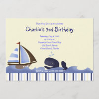 Ahoy Mate Blue Baleia Aniversário 5 x 7 náutico