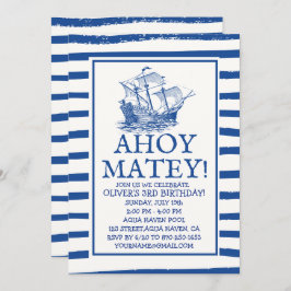 Convite Ahoy Matey! Aniversário do Navio Pirata Negro