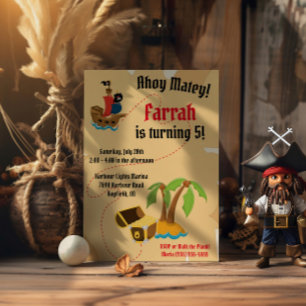 Convite Ahoy Matey! Festa de Aniversário Infantil Tema Pir