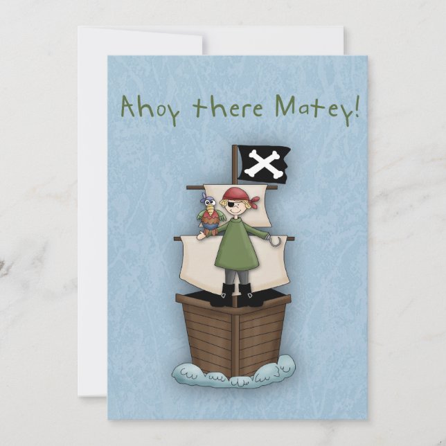 Convite Ahoy There Matey (Frente)