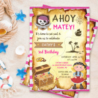 Ahoy Treasure Map Girls Pirata Ahoy