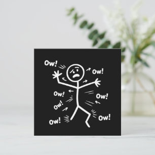 Convite Ai Ai Ai Comédia Personagem de Pau Divertido Dor C