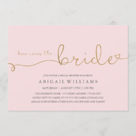 Convite Aí vem a noiva de ouro falso