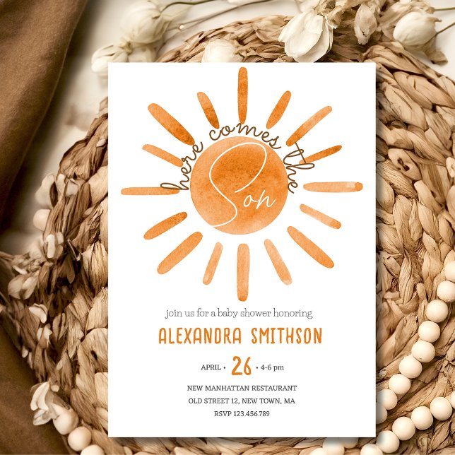 Convite Aí vem o filho Chá de fraldas (Criador carregado)