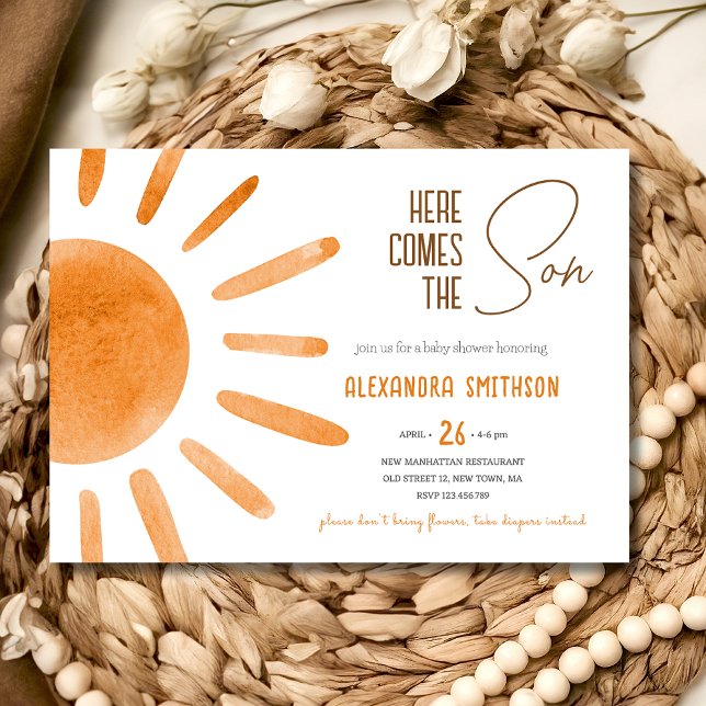 Convite Aí vem o filho Chá de fraldas (Criador carregado)