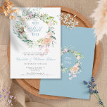 Convite Ainda fazemos 60 anos Vow Renewal Floral<br><div class="desc">Um convite para renovação de votos de 60 anos de casamento botânico pode ser personalizado com sua informação especial de aniversário. O reverso apresenta uma garland floral correspondente que enquadra suas datas de aniversário em texto elegante em um fundo azul de diamante. Projetado por Thisnotme©</div>