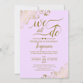 Convite Ainda Fazemos A Elegante Renovação De Vow Dourada 