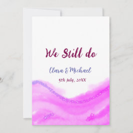 Convite Ainda fazemos glitter de aquarela rosa roxo brilho