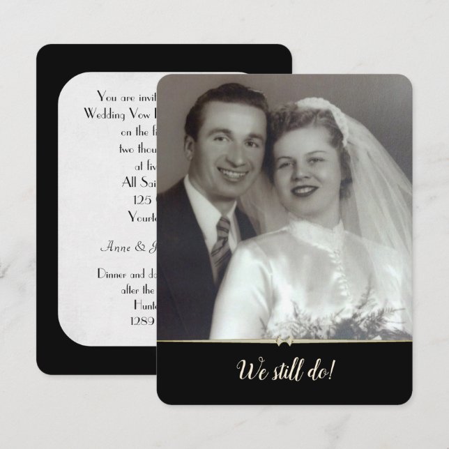 Convite Ainda fazemos o casamento com a foto de renovação  (Frente/Verso)