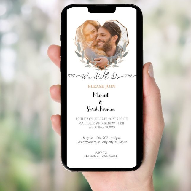 Convite Ainda fazemos Renovação de Vow Foto de Casamento E (Criador carregado)