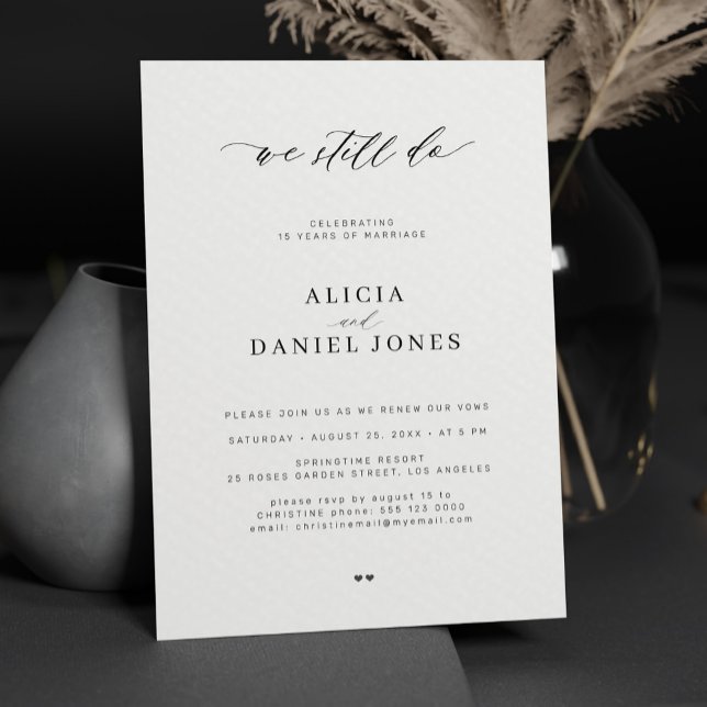 Convite Ainda fazemos renovação simples do casamento moder (Criador carregado)