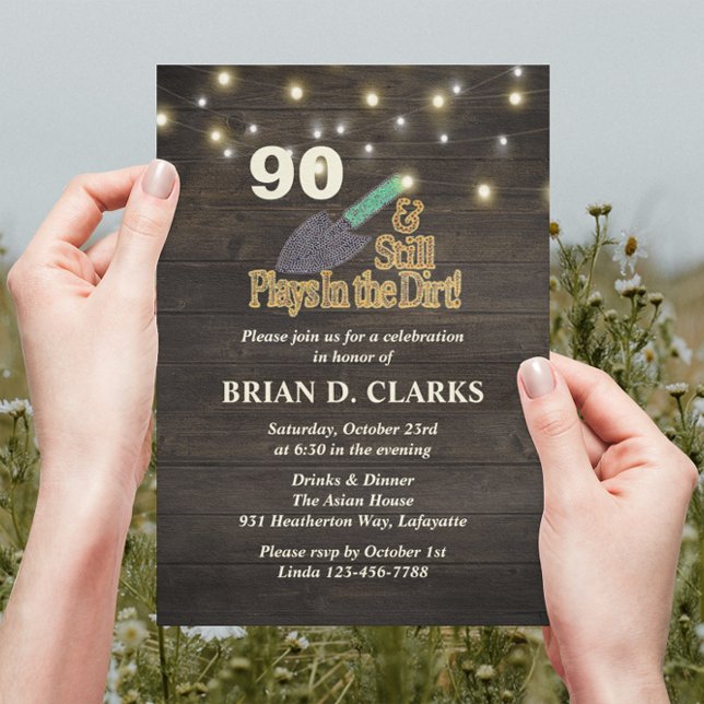 Convite Ainda joga no Aniversário da 90 de jardinagem russ (Criador carregado)