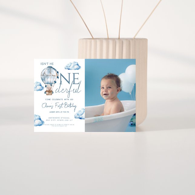 Convite Air Balloon não é a foto maravilhosa de aniversári (Criador carregado)