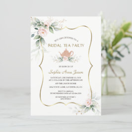 Convite Aircolor Pink Floral Dourado Bridal Party