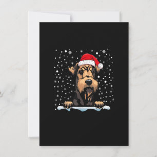 Convite Airedale Terrier Cachorro Natal Matando Papai Noel