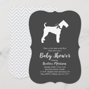 Convite Airedale Terrier Cão Chá de fraldas Sexo Neutro