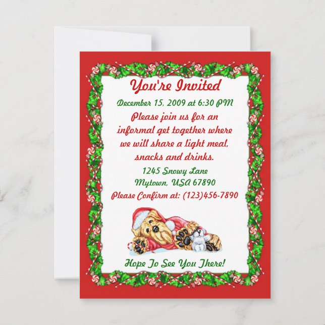 Convite Airedale Terrier Natal Esperando por Papais noeis (Verso)