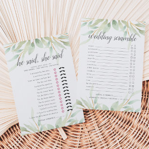 Convite Airy Botanical Double-Sided Bridal Shower Game