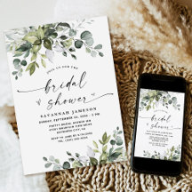 Airy Eucalyptus Greenery Boho Chá de panela Rustic